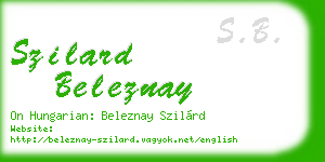szilard beleznay business card