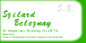 szilard beleznay business card